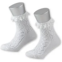 Lusana Trachtensocken Trachten Kindersöckchen - L1280S - weiß