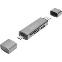 Dual Card Reader USB-C / USB 3.0, OTG, Kartenleser grau