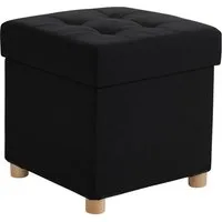 relaxdays Stauraumhocker Hocker mit Stauraum, schwarz