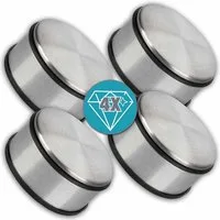 Goods+Gadgets Türstopper DIMONO Türstopper Edelstahl – Türhalter mit Gummiring 4er Set (Türhalter mit Gummi Ring, 4 St., 11x6cm & 7x6 cm), 1,2kg