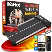 WILGOON Laufband Flaches WalkingPad mit 12% Steigung & Leisem Motor für Home & Office (Kompakte Laufplatte mit 1–6 km/h,Bluetooth-APP,Gelenkschonendem Design, 40×95 cm Lauffläche, LED-Display für Zeit, Distanz, Kalorien & Tempo), Stabile Konstruktion