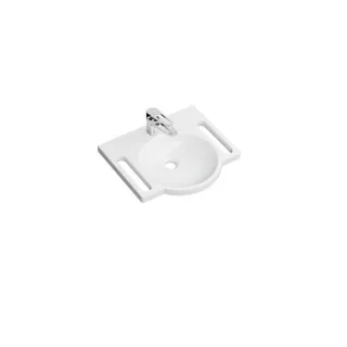 Hewi Mineralguss-Waschtischset 950.19.023 45x40cm, weiß, mit Waschtischarmatur AQ1.12M10340