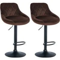 CLP Barhocker Lazio Samt (Set, 2er), Barstuhl 360° drehbar