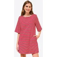Imily Bela Shirtkleid Damen Mini lässig locker Halbarm Rundhals (Packung, 1-tlg., 1per-Pack) gestreift mit Eingrifftaschen