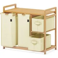 AdelDream Wäschekorb AdelDream 140L Wäschekorb mit Korb und Ablagen