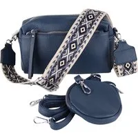 MIRROSI Umhängetasche Damen, Veganleder Crossbody Tasche Bag, Schultertasche (inkl. 1 Münzbeutel und 2 Wechselgurte, 19x14x8cm (BXHXT), gemusterten & verstellbaren Schulterriemen