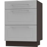 Feldmann-Wohnen Unterschrank Kvantum (Schublade mit REJS Vollauszug, Selbsteinzug und Soft-Close-Funktion, 1-St., Fronten mit dekorativen Fräsungen und leicht abgerundeten Ecken) 60x50x82cm lava - dust grey (Q-D3R/60)