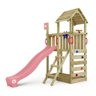 Spielturm Smart Flash mit Rutsche & Kletterwand - Großes Klettergerüst für den Garten - Wetterfestes Holz - Abenteuer Spielplatz - Wickey