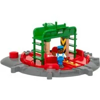 BRIO® Spielzeugeisenbahn-Brücke BRIO® WORLD, Lok-Drehscheibe mit Kontrollbrücke