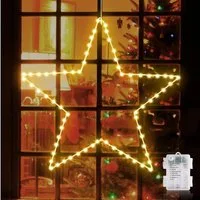 Quntis LED-Lichterkette Led weihnachtsdeko für fenster, innen/außen, weihnachtsstern, Led Stern mit Timer Memory Funktion