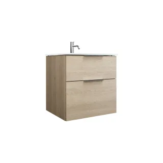 Burgbad Glas Waschtisch-Set Eqio Eiche Dekor Cashmere/Weiß, SEYX062F3180A0070 SEYX062F3180A0070