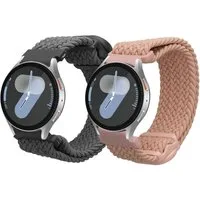kwmobile Smartwatch-Armband 2x Uhrenarmband für Samsung Galaxy Watch 4 / 5 / 6 Galaxy Watch 7 / FE, Fitnesstracker Band Set aus Nylon - Ersatzarmband Smartwatch