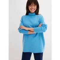 bonprix Rollkragenpullover aus reiner Baumwolle, mit Stehkragen, in Oversize-Passform