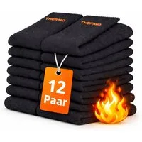 Weissmantel Thermosocken 12 Paar Thermosocken Baumwolle Wintersocken Warme Socke Thermostrümpfe (Spar-Set, Schwarz, Warme Wintersocken Wintersocken Thermosocken Dicke Socken) Dicke Warme Wintersocken Winter Socken Herren Damen Kuschelig