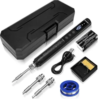 USB Soldering Iron 800mAh Battery 8W Power Type-C Charging Adjustable Temperature 200-450℃ Portable Mini Welding Tool fo