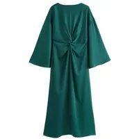 Next Maxikleid Satin-Maxikleid mit langen Ärmeln und Drehdetail (1-tlg)