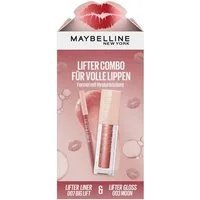 MAYBELLINE NEW YORK Schmink-Set Set: Lifter Gloss + Lifter Liner Lippenkonturenstift, Mit Hyaluronsäure, schöner Glanz, pflegend.