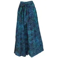 Guru-Shop Relaxhose Palazzohose mit breitem Bund, Wachsbatik.. alternative Bekleidung