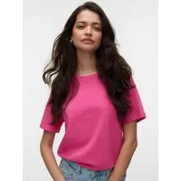 Vero Moda Kurzarmshirt VMPAULINA SS T-SHIRT GA JRS NOOS Baumwolle, regular fit