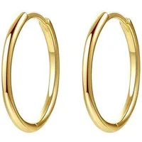 Hey Happiness Paar Creolen 925 Silber Damen, Vergoldet 18K Roségold, Basic Ohrringe Silber, Geschenk Idee