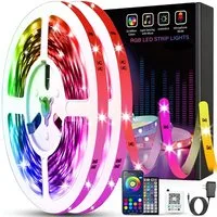 Athlix LED Lichtleiste LED Strip Streifen Selbstklebend mit Fernbedienung APP Lichterkette, 16 Millionen Farben, 4 Modis, App-Steuerung