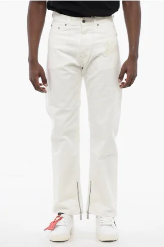 Stretch-Jeans mit Knöchelreißverschluss 20 cm in Weiß