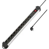 Sygonix Sygonix SY-4755860 Überspannungsschutz-Steckdosenleiste Silber, Schwa Steckdosenleiste (Kabellänge 1.50 m)