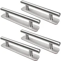 FOUORTUNATE-BEE Möbelgriff Selbstklebender Möbelgriff Edelstahl 150 mm ohne Bohren Silber (4-St), Klebe Möbelgriff 150 mm für Schrank Tür Schublade Edelstahl