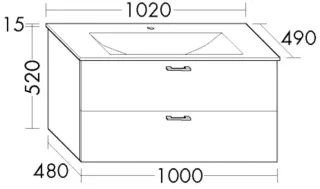 Burgbad Glas Waschtisch-Set Sys30 PG4 Sana Anthrazit Ultramatt/Weiß, SFGT102F5772A0070 SFGT102F5772A0070