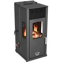 Baba's Kaminofen Eco Plus Hybridofen Pellets und Holz Kombiofen Pelletofen ohne Strom, 8 kW, Dauerbrand, Dauerbrandofen, Holzofen Holz Ofen Kamin