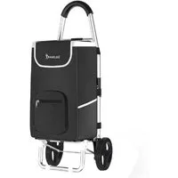 Cheffinger Einkaufstrolley 56L Einkauf Trolley - Einkaufswagen Shopping Trolley Aluminium Stabil, Klappbar