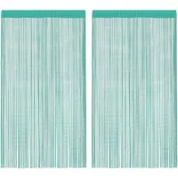 vidaXL Vorhang Fadenvorhänge 2 Stk. Türkis 100x250 cm (2 St)