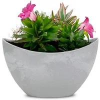 matches21 HOME & HOBBY Blumentopf Pflanzschale Jardiniere oval 20 cm Vintage hell-grau für aussen (1 St), Outdoor Schiff Deko-Schale als Blumen-Schale Pflanz-Topf Garten-Deko