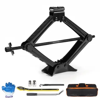 KROAK 2 Ton Scissor Jack Universal Car Emergency Kit Lug Wrench Heavy Duty Jack Tire Replacement Tool for Cars Van DIY M
