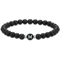 Eastside Armband Armschmuck aus Achat, in schwarz, mit Buchstabe