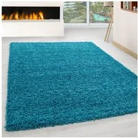 KADIMA DESIGN Teppich Unifarben Polypropylen Wohnzimmer Shaggy Teppich Hochflor, Läufer, Höhe: 32 mm, Handwäsche, Rücken aus Jute, Gekettelt, 48500 Points/m2, 60x110cm