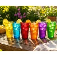 LAV Gläser-Set 6er Set á 320ml, 6 verschiedene Farben, spülmaschinengeeignet