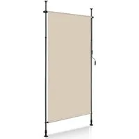 Clanmacy Senkrechtmarkise Klemmmarkise Außenrollo Balkon Sichtschutz Sonnenschutz mit Handkurbel ohne Bohren, mit Handkurbel, 120/150/200 x 270 cm