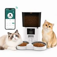 marmortrend Sehnsucht nach Einzigartigkeit Katzen-Futterautomat Futterautomat Katze, 2.4G WiFi Futterautomat Hund mit Edelstahlnapf, App Steuerung mit Katzen Futterautomaten, 1 bis 9 Mahlzeiten pro Tag