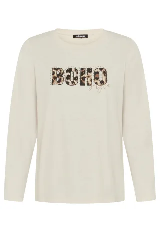 Olsen - T-Shirt Long Sleeves Almond Beige Melange - Gr. - 38