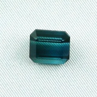 4,90 ct Turmalin Octagon Cut Blau Grüner Indigolith Schmuckstein