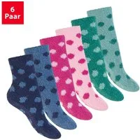 Footstar Kuschelsocken Plüschsocken für Damen & Herren Socken (6 Paar)