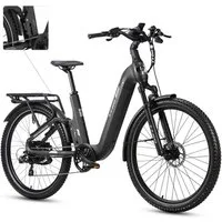 TTGO E-Bike Cityrad 28 Zoll, Fully, Vollfederung, 120km, Drehmomentsensor, mit Bremslicht, 7 Gang Shimano, Kettenschaltung, Heckmotor, 720 Wh, (Hydraulische Scheibenbremsen, 5 Stufen, Farb-LCD-Display), Lockout-Federgabel, 70Nm, Pedelec, Elektrofahrr