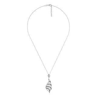 Orphelia Damen-Kette aus 925er Sterlingsilber mit Anhänger, Silber/Schwarz, ZH-4839