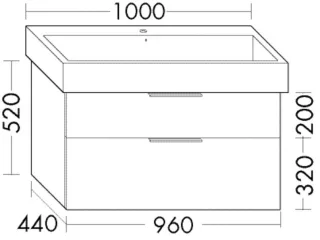 Burgbad Waschtischunterschrank Sys30 PG2 Echo 520x960x450 Eisblau Softmatt, WVYO096F3962 WVYO096F3962