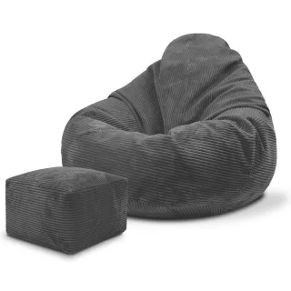 Dreamroots Sitzsack, Dunkelgrau, Textil, 70x70x70 cm, Oeko-Tex® Standard 100, Wohnzimmer, Hocker, Sitzsäcke, XXL Sitzsäcke