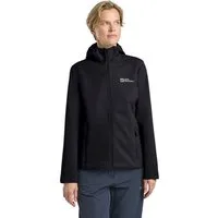 Jack Wolfskin Softshelljacke BORNBERG HOODY W mit fester Kapuze, atmungsaktives Softshell-Material