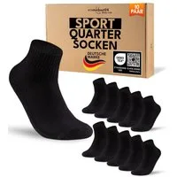 sockenkauf24 Sportsocken 10 Paar kurze Tennissocken Quarter Sportsocken Herren Damen Baumwolle (10-Paar) verstärkte Ferse & Fußspitze, gepolsterte Sohle, Atmungsaktiv