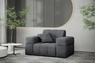 Sessel Designersessel NANCY in Stoff Perfekt Harmony Anthrazit