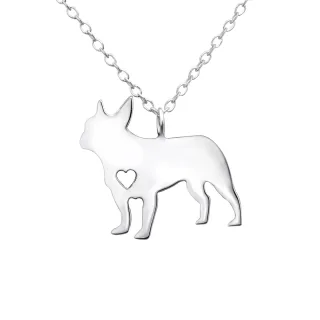 Bulldogge Halskette aus 925 Silber